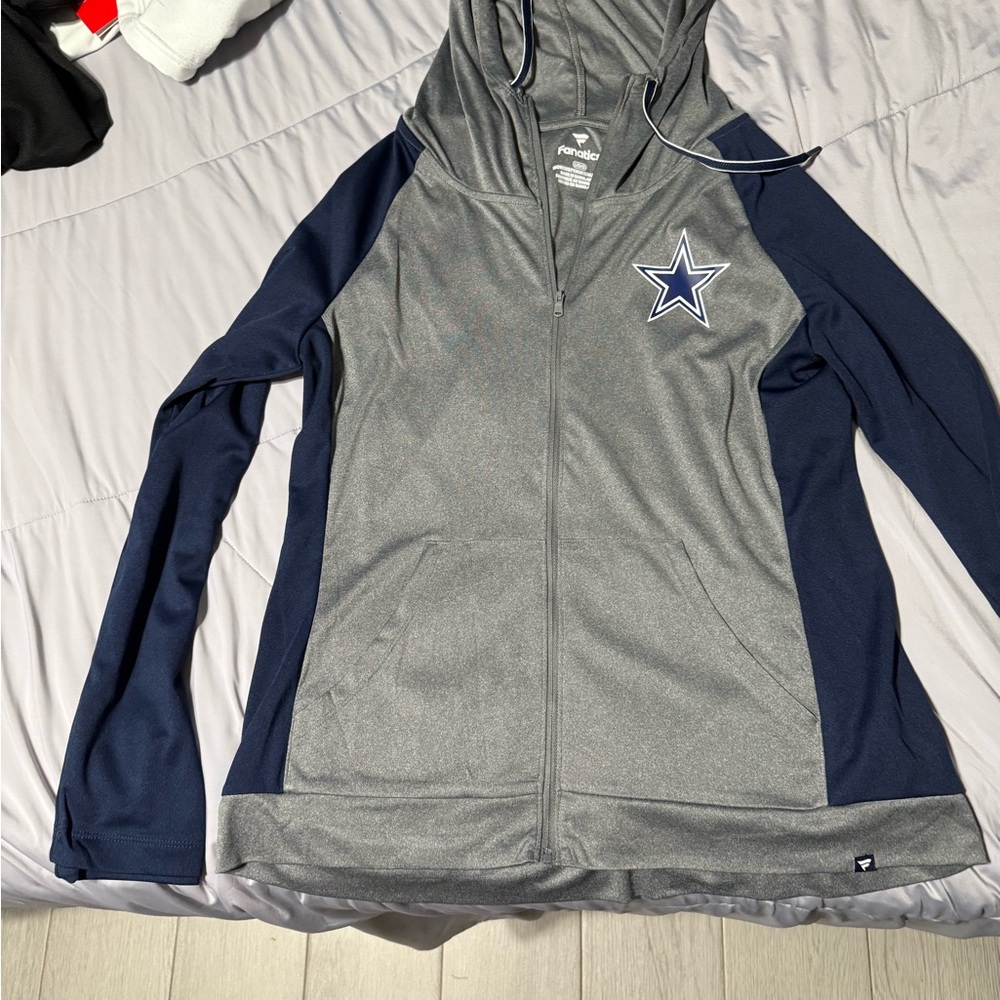 Dallas Cowboys Gray and Blue Zip-Up Hoodie